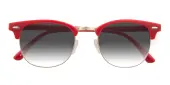 Oval|Browline Sunglasses, Full Frame Red TR90|Metal - SUP1726