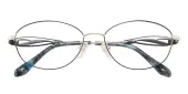 Oval Eyeglasses, Full Frame Black Metal - FM1906