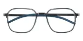 Polygon Eyeglasses, Full Frame Gray Plastic - FM1907