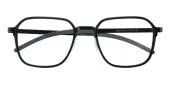 Polygon Eyeglasses, Full Frame Black Plastic - FM1908