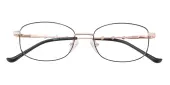 Oval Eyeglasses, Full Frame Black Metal - FM1918
