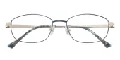 Oval Eyeglasses, Full Frame Blue Metal - FM1923