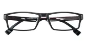 Rectangle Eyeglasses, Full Frame Black TR90|Metal - FP2987