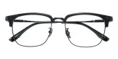 Rectangle|Browline Eyeglasses, Full Frame Black Plastic - FT0729