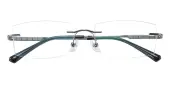 Rectangle Eyeglasses, Rimless Frame Gunmetal Titanium - RM0348