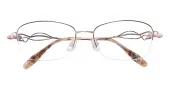 Oval Eyeglasses, Half Frame Brown Metal - SM0961