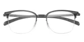 Oval Eyeglasses, Half Frame Gray Plastic - SM0965