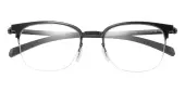 Oval Eyeglasses, Half Frame Black Plastic - SM0966