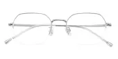 Polygon Eyeglasses, Half Frame Silver Titanium - ST0307