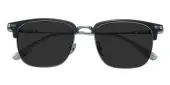 Rectangle|Browline Sunglasses, Full Frame Black/Gunmetal Plastic - SUP1765