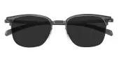 Square|Horn Sunglasses, Half Frame Gray Plastic - SUP1772