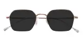 Polygon Sunglasses, Half Frame Rose Gold Titanium - SUP1774