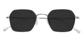 Polygon Sunglasses, Half Frame Silver Titanium - SUP1775