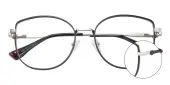 Cat Eye Eyeglasses, Full Frame Black Metal - FM1910
