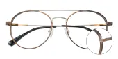 Round|Aviator Eyeglasses, Full Frame Brown Metal - FM1913