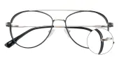 Aviator Eyeglasses, Full Frame Black Metal - FM1916