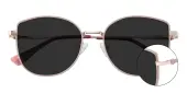 Cat Eye Sunglasses, Full Frame Pink Metal - SUP1742