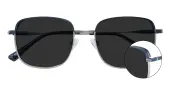 Rectangle Sunglasses, Full Frame Blue/Silver Metal - SUP1744