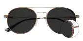 Round|Aviator Sunglasses, Full Frame Brown Metal - SUP1746