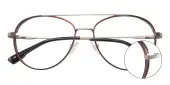 Aviator Eyeglasses, Full Frame Brown Metal - FM1915