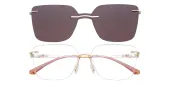 Cat Eye Eyeglasses, Rimless Frame Golden Metal - RM0346