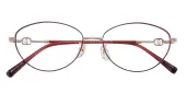 Cat Eye Eyeglasses, Full Frame Red Metal - FM1901