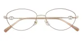 Cat Eye Eyeglasses, Full Frame Golden Metal - FM1902