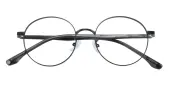 Round Eyeglasses, Full Frame Black Metal - FM1926