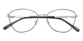 Cat Eye Eyeglasses, Full Frame Black Metal - FM1927