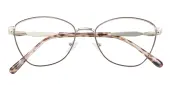 Cat Eye Eyeglasses, Full Frame Brown Metal - FM1928