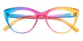 Cat Eye Eyeglasses, Full Frame Rainbow/Multicolor TR90 - FP3007