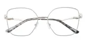 Cat Eye Eyeglasses, Full Frame Gray Metal - FM1929