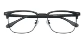 Rectangle|Browline Eyeglasses, Full Frame Black TR90|Metal - FP2876