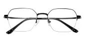 Polygon Eyeglasses, Half Frame Black Metal - SM0964