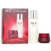 SK IIAgeless Beauty Essentials Set: R.N.A. Power Moisturizing Cream 80ml + Facial Treatment Essence 230ml 2pcs
