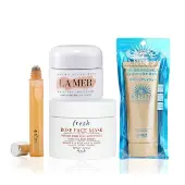 La MerLa Mer Moisturizing Cream 30ml + Anessa Sunscreen Gel SPF50 90g + Fresh Rose Face Mask 100ml + Clinique Eye Serum 15m 4pcs