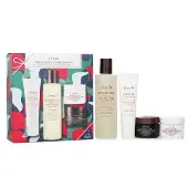 FreshBlack Tea Set: Soy Face Cleanser+Kombucha F.T. Essence+Instant Perfecting Mask+Firming Overnight Mask 4pcs