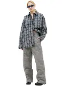 VETEMENTS Grey plaid trousers
