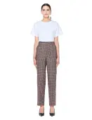 Balenciaga Carrots Wool Vichy High Waisted Pants