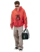 Enfants Riches Déprimés Red hoodie with zipper