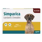 Simparica Oral Flea & Tick Preventive For Dogs Above 88 Lbs (Brown) 3 Doses