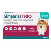 Simparica Trio For Dogs 22.1-44 Lbs (Blue) 3 Doses