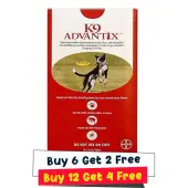 K9 Advantix Large Dogs 21-55 Lbs (Red) 6 Doses + 2 Free