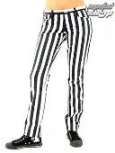 pants women Black Pistol - Close Pants Stripe Black / white 26