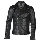 Men's leather biker jacket Mavric SF NSLV - black XXL