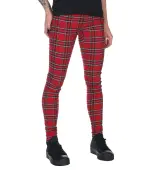 Women's trousers URBAN CLASSICS - Skinny Tartan - red / blk 27