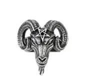 Ring ALCHEMY GOTHIC - Baphomet - Pewter Q