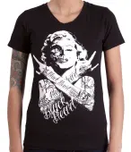 t-shirt street women's - BH SKULL BITCH - BLACK HEART XL