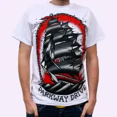 t-shirt men Parkway Drive - Ship - White L