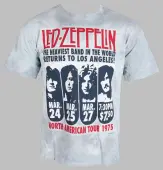 t-shirt metal men's Led Zeppelin - Zeppelin LA 1975 - LIQUID BLUE XL